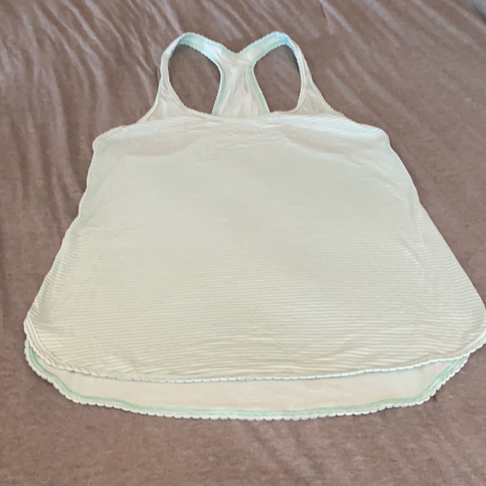 Lululemon Mint Green Striped Singlet Tank Top – Size 6